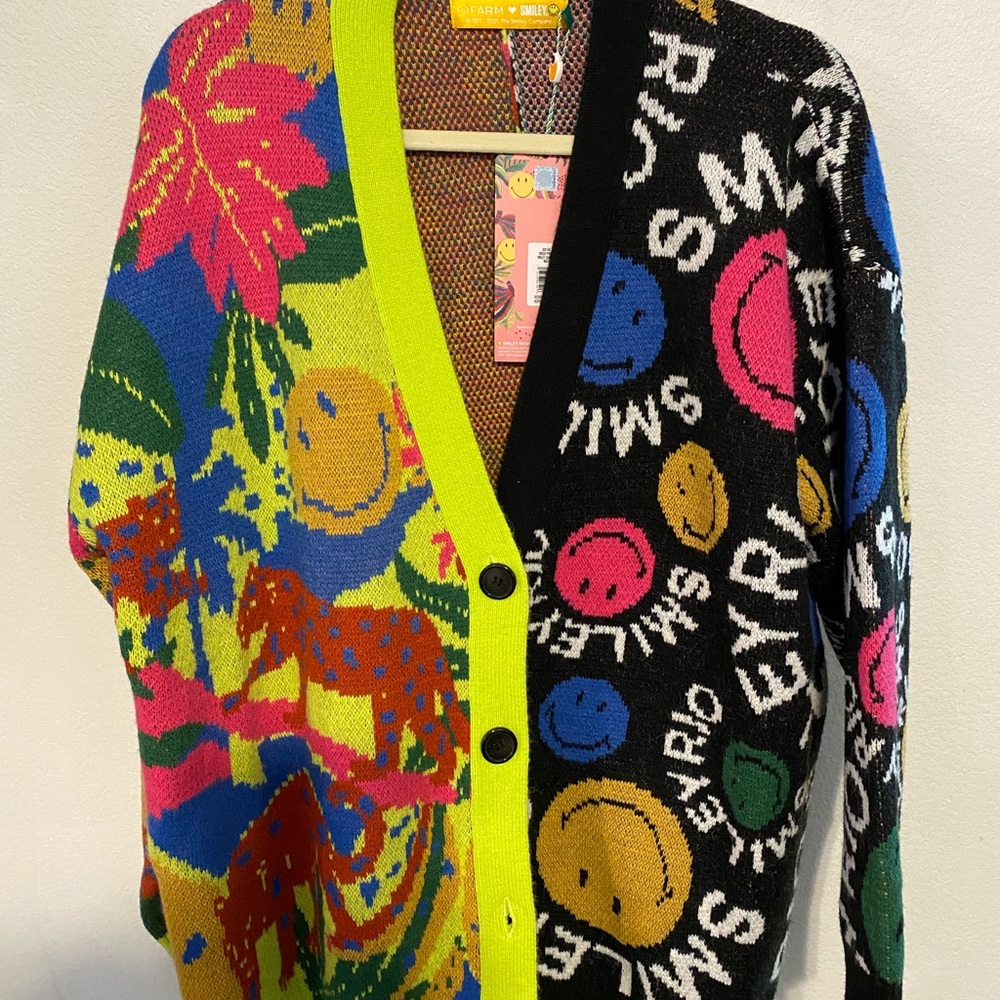 FARM Rio Multicolor Smiley Cardigan - Picture 2 of 3